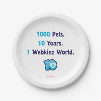 Assiettes En Carton 10 ans de stat de Webkinz