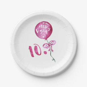 Assiettes En Carton 10ème Fille d'anniversaire, cadeaux de filles