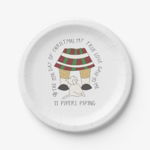 Assiettes En Carton 12 Jours de Noël 11 pipetons Noël
