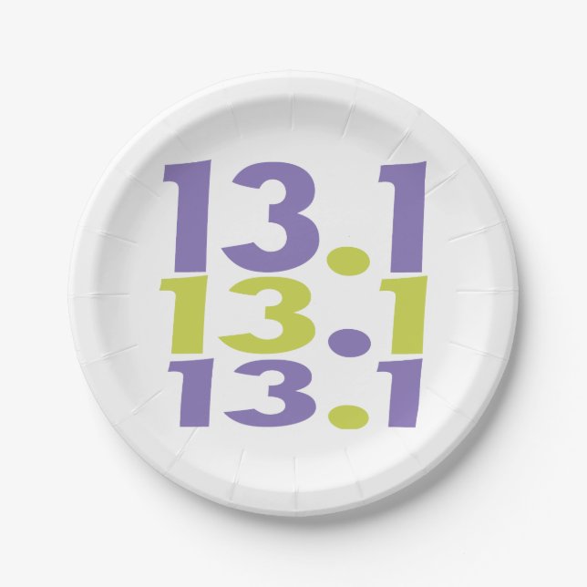 Assiettes En Carton 13,1 demi-marathon (Devant)