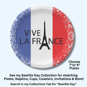 Assiettes En Carton 14 juillet 14 juillet France Nationale 7"  