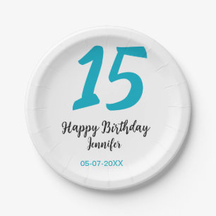 Assiettes En Carton 15e anniversaire quiencenera ajouter date année te