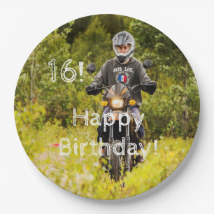 Assiettes En Carton 16th birthday photo boy