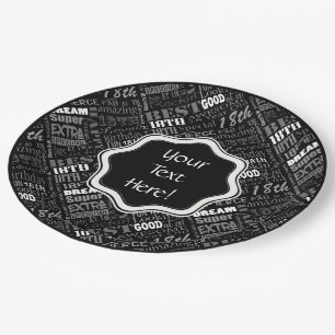 Assiettes En Carton 18ème monogramme personnalisé de fête