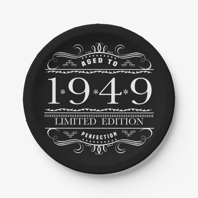 Assiettes En Carton 1949 Edition Limitée Anniversaire (Devant)