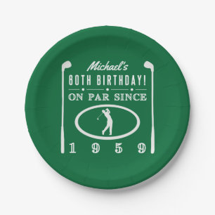 Assiettes En Carton 1959 60e anniversaire pour les golfeurs