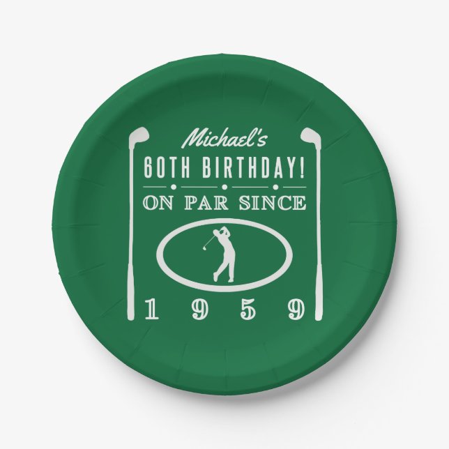 Assiettes En Carton 1959 60e anniversaire pour les golfeurs (Devant)