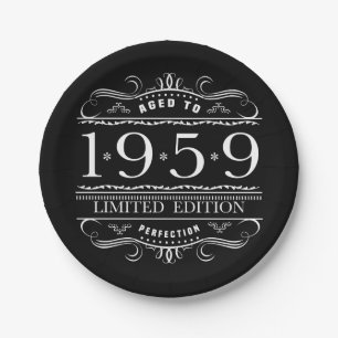 Assiettes En Carton 1959 Edition Limitée Anniversaire