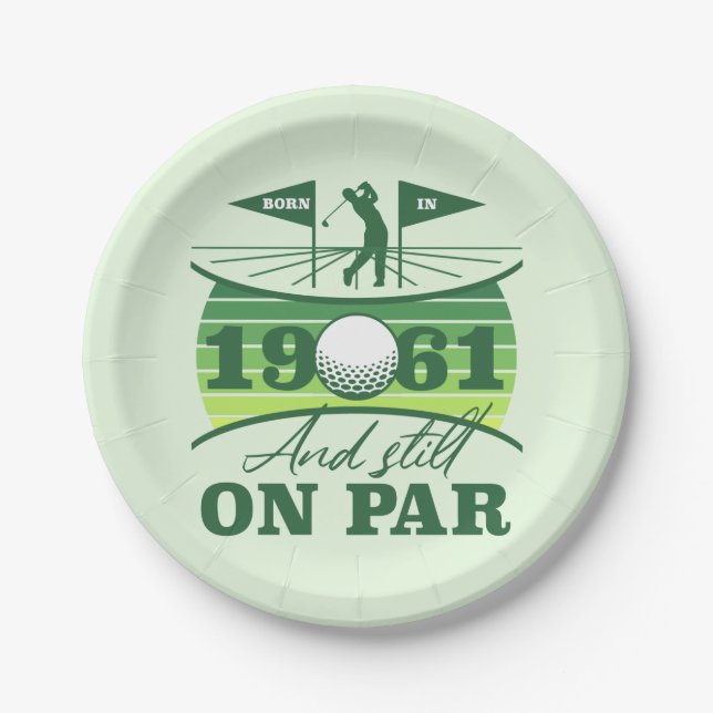 Assiettes En Carton 1961 60e anniversaire de golf Lover (Devant)