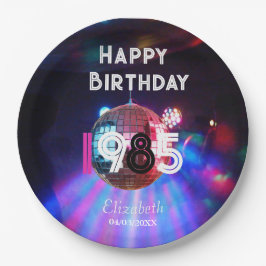 Assiettes En Carton 1985 Disco Ball 40th Birthday Party Invitation