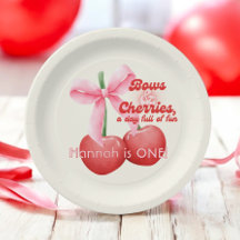 1er Anniversaire Coquette Cerises Bows Bulles Lett