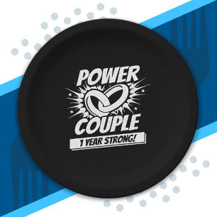 Assiettes En Carton 1er anniversaire Couples mariés 1 an fort