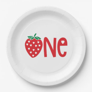 Assiettes En Carton 1er anniversaire Une fraise