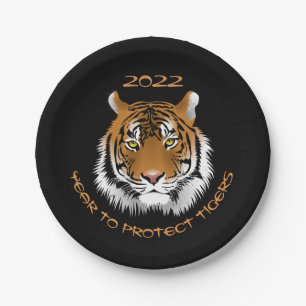 Assiettes En Carton 2022 Année pour la protection des tigres