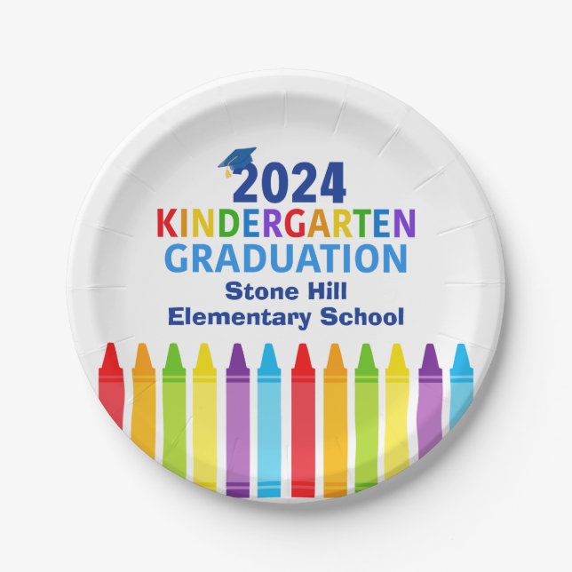 Assiettes En Carton 2024 Jardin d'enfants - Graduation sur mesure (Devant)
