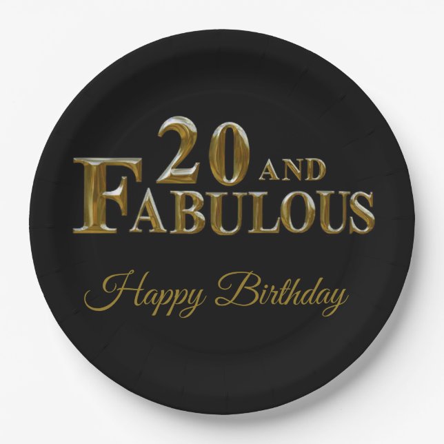 Assiettes En Carton 20e anniversaire (Devant)