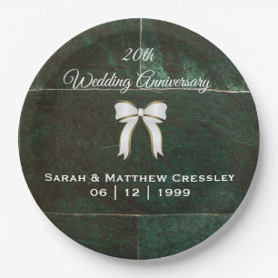 Assiettes En Carton 20e anniversaire du Mariage Plaques vertes émeraud