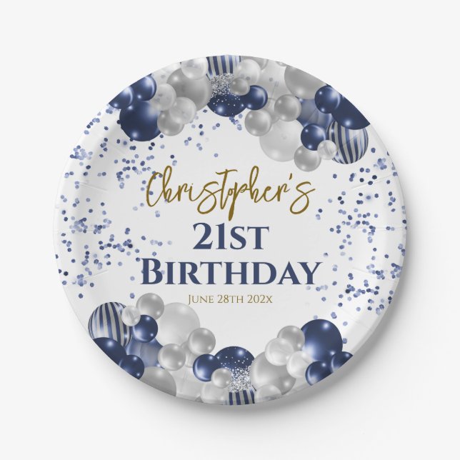 Assiettes En Carton 21e Anniversaire des ballons de la marine (Devant)