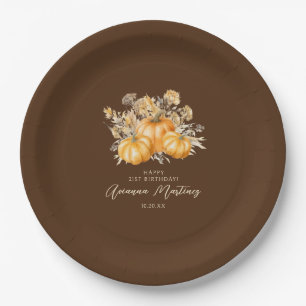 Assiettes En Carton 21e anniversaire Rustic Boho Citrouille automne pe
