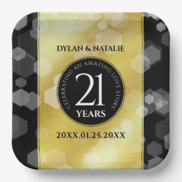 Assiettes En Carton 21ème anniversaire de Mariage en laiton