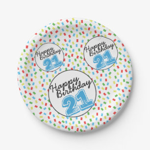 Assiettes En Carton 21ème Coloré de fête de plaques à papier