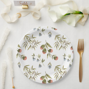 Assiettes en carton 22,9 cm - Motif Fleur