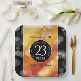 Assiettes En Carton 23e anniversaire de Mariage de Topaz impérial