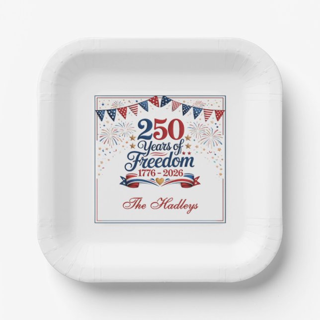Assiettes En Carton 250e anniversaire des États-Unis (Recto)