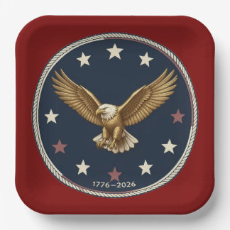 Assiettes En Carton 250th Anniversary Patriotic Eagle Paper Plates