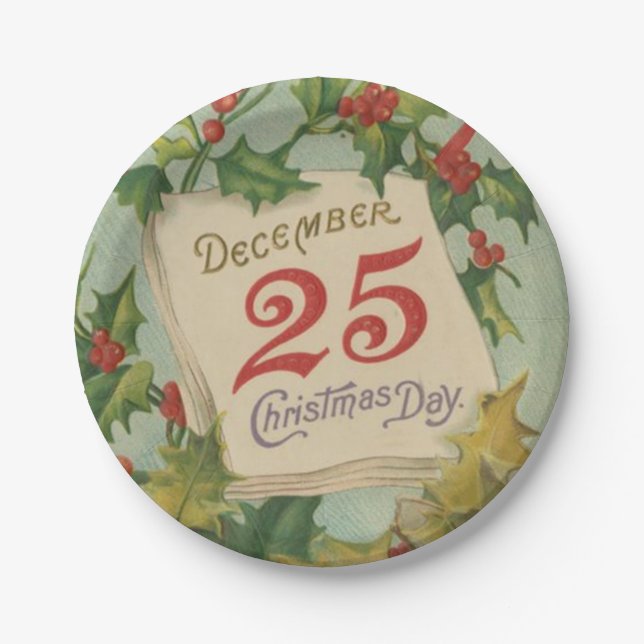 Assiettes En Carton 25 décembre jour de Noël (Devant)