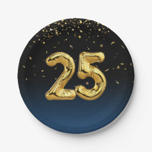 Assiettes En Carton 25e Plaque Papier Balloons Et Confetti