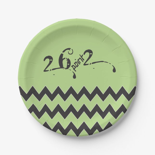 Assiettes En Carton 26,2 Zigzags, coureur de marathon (Devant)
