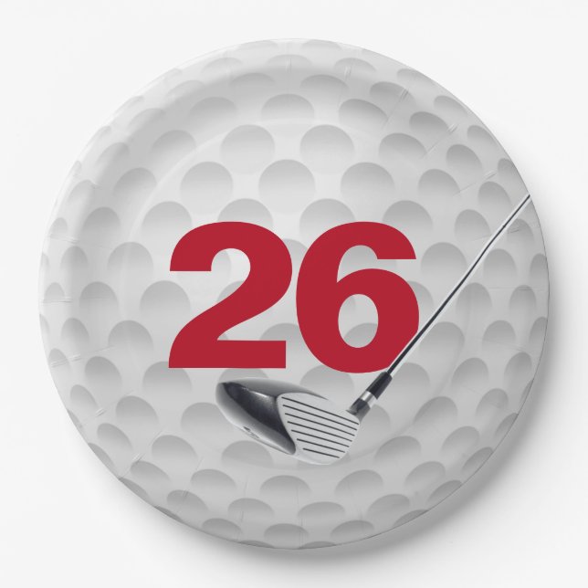 Assiettes En Carton 26e anniversaire Golf Ball Design Plaque en papier (Devant)