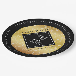Assiettes En Carton 27e anniversaire du Mariage de musique