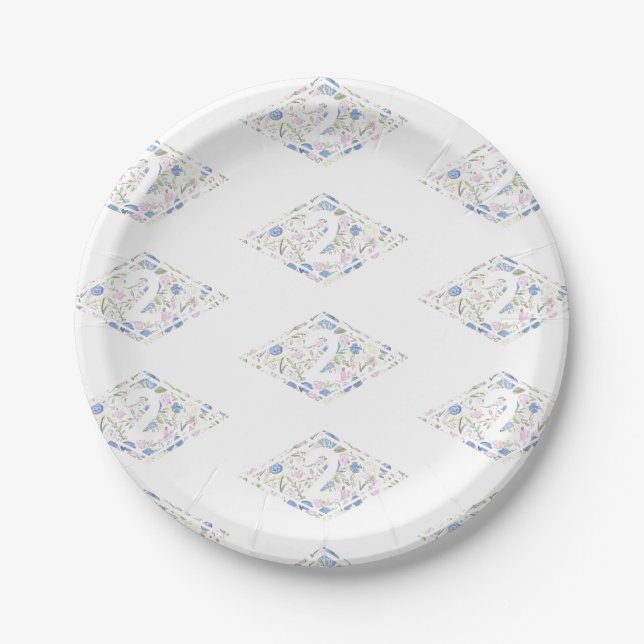Assiettes En Carton <2>Plaques Floral Diamond Party Ranger (Devant)