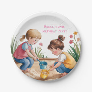 Assiettes En Carton 2e anniversaire Sandbox Girl Party