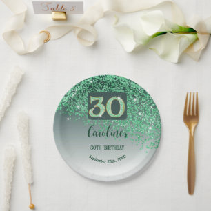 Assiettes En Carton 30e anniversaire Chic Falling Parties scintillant