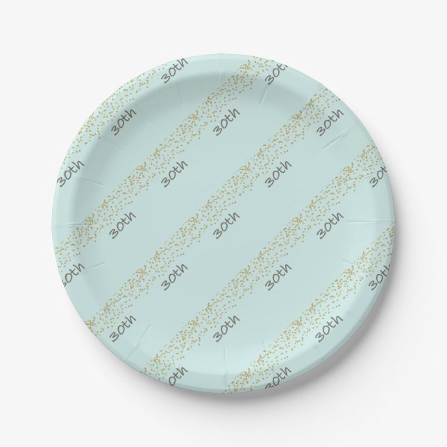 Assiettes En Carton 30e anniversaire Confetti (Devant)