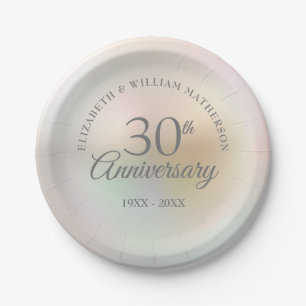 Assiettes En Carton 30e anniversaire de mariage Perle