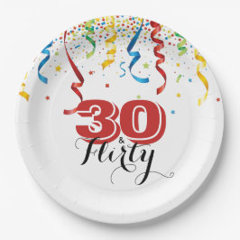 Assiettes En Carton 30e anniversaire moderne 30 et FLIRTY Festive