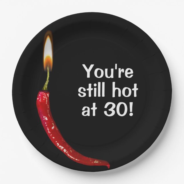 Assiettes En Carton 30e anniversaire Poivron rouge Hot Pepper (Devant)