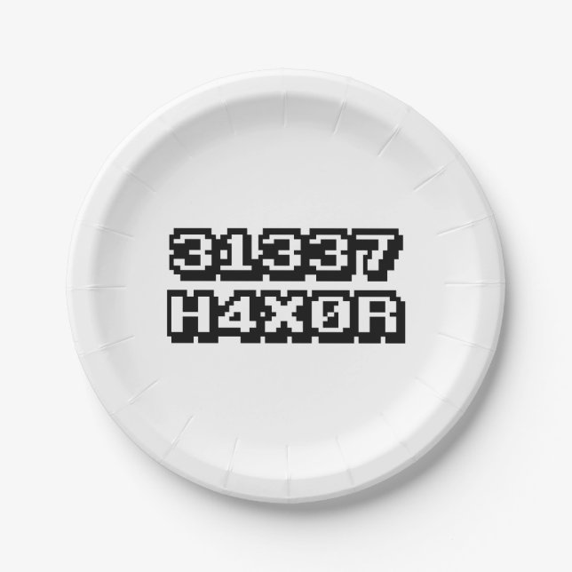 ASSIETTES EN CARTON 31337 H4X0R (Devant)