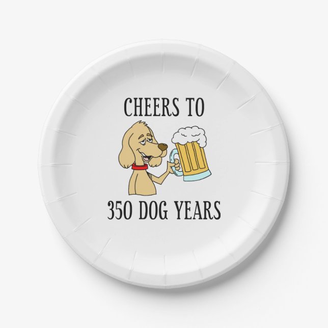 Assiettes En Carton 350 ans de chien 50e anniversaire (Devant)