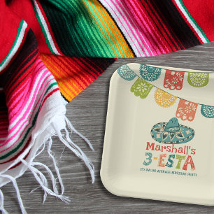 Assiettes En Carton 3-Esta Personnalisé Sombrero fête d'anniversaire