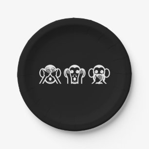 Assiettes En Carton 3 Singes Sages Emoji