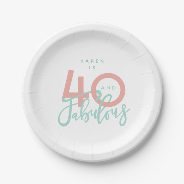 Assiettes En Carton 40 et fabuleux (Devant)