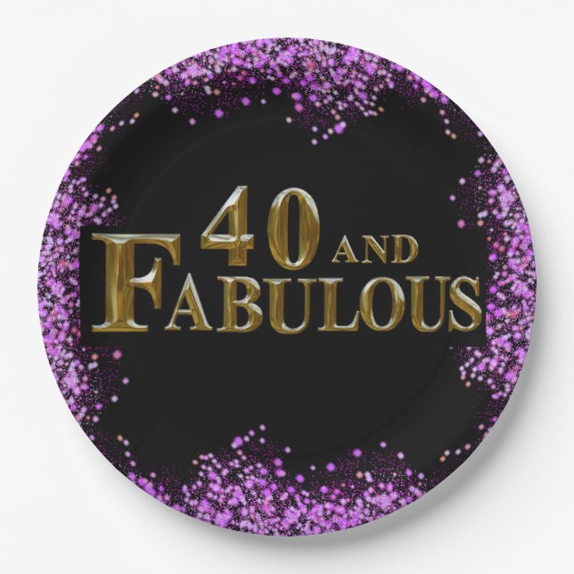 Assiettes En Carton 40e anniversaire (Devant)
