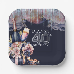 Assiettes En Carton 40e Anniversaire Adulte Champagne Heels