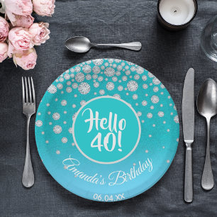 Assiettes En Carton 40e anniversaire diamants de la fête parties scint