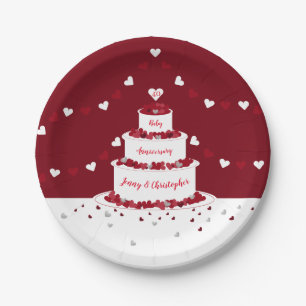 Assiettes En Carton 40e anniversaire du mariage de rubis